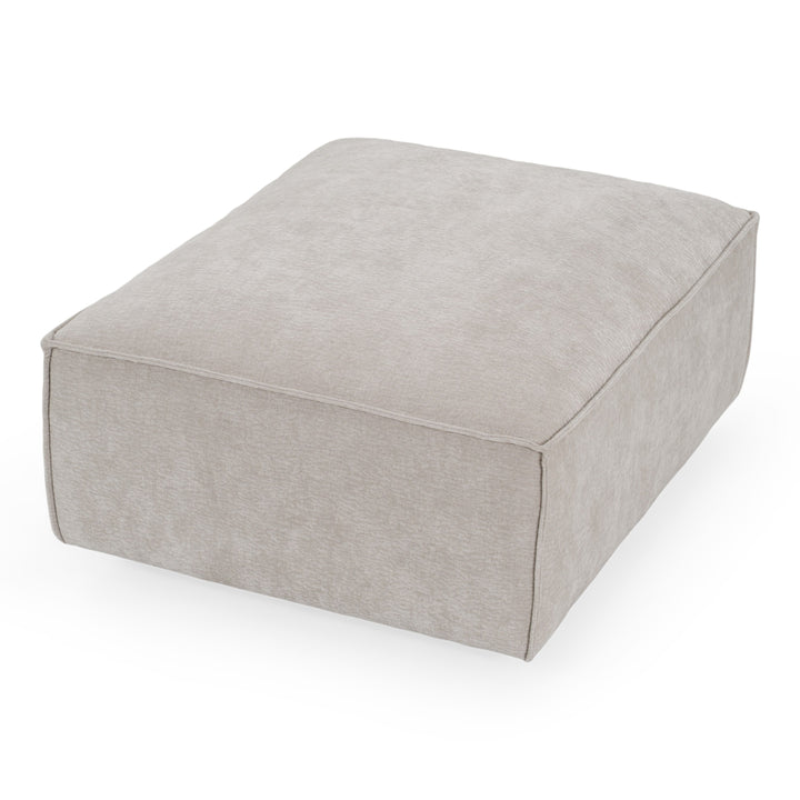 Gene - Modern Light Grey Fabric Modular Ottoman