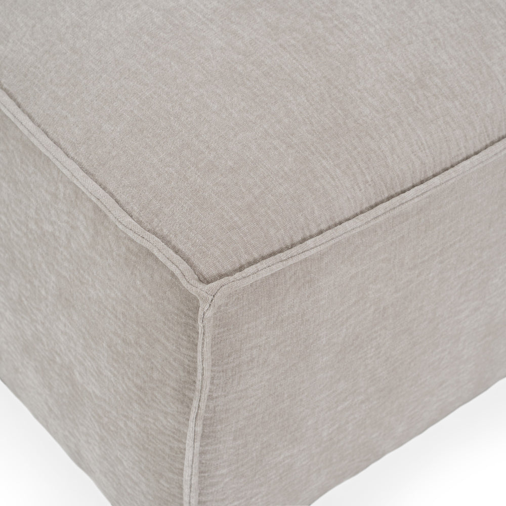 Gene - Modern Light Grey Fabric Modular Ottoman
