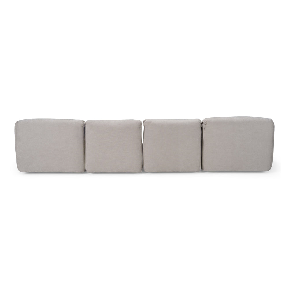 Gene - Modern Light Grey Fabric Modular Sectional Sofa-5-Piece Sectional - View 11