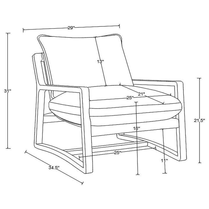 Geneva - Boucle Upholstered Wood Arm Accent Chair - Sand Arm Chair modern furniture Contempo Furniture