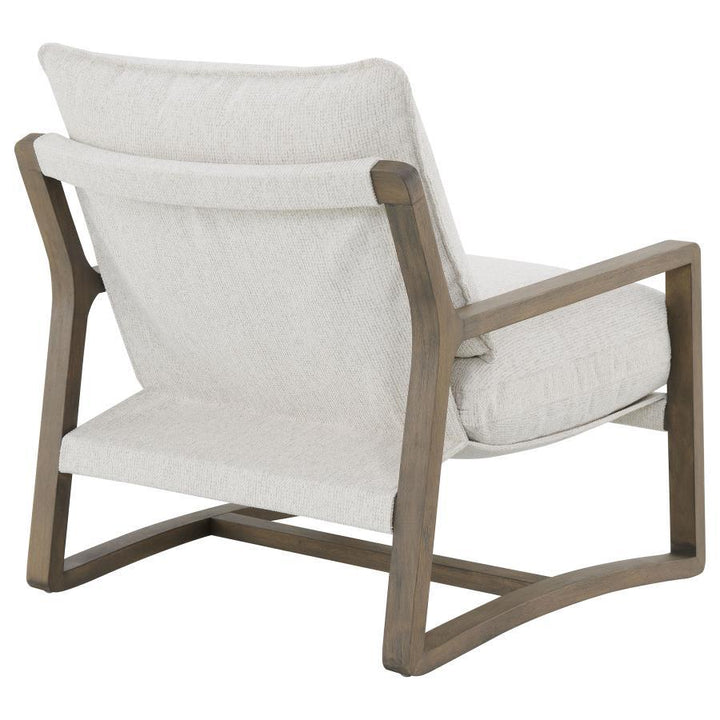 Geneva - Boucle Upholstered Wood Arm Accent Chair - Sand Arm Chair modern furniture Contempo Furniture