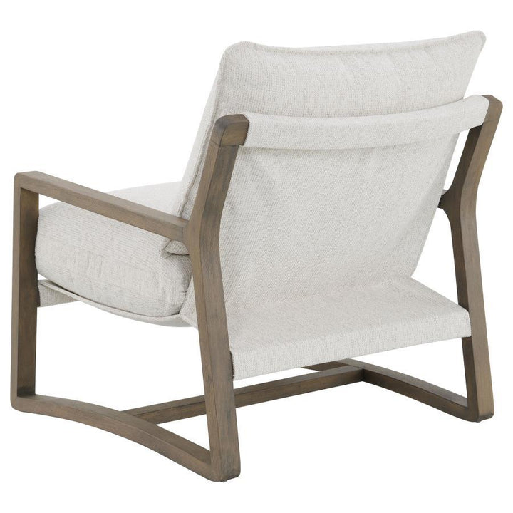 Geneva - Boucle Upholstered Wood Arm Accent Chair - Sand Arm Chair modern furniture Contempo Furniture