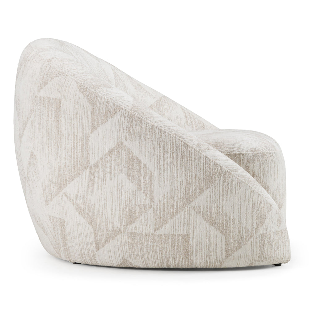 Gentle - Modern Beige Pattern Fabric Accent Chair - View 3