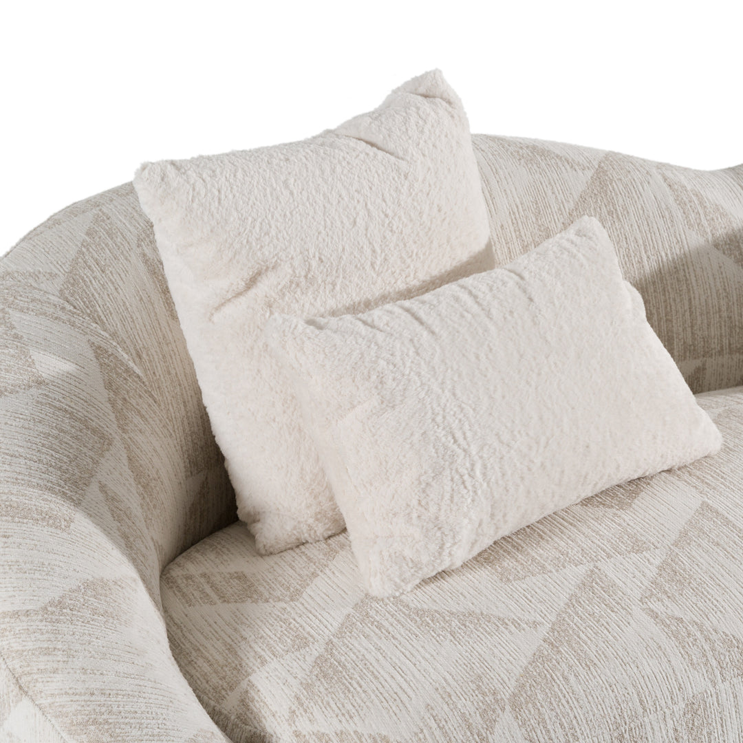 Gentle - Modern Beige Pattern Fabric Sofa