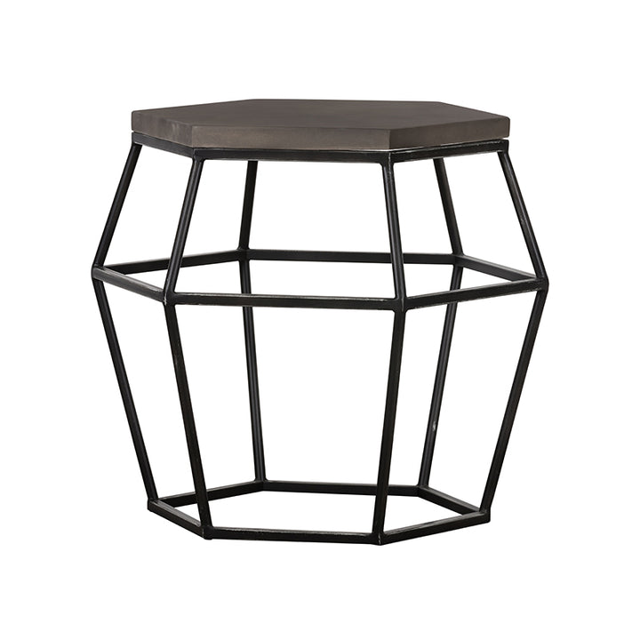 Tartan Modern Concrete  and  Metal End Table