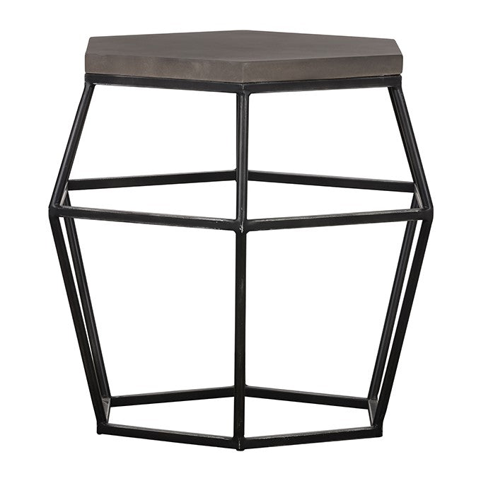 Tartan Modern Concrete &amp; Metal End Table