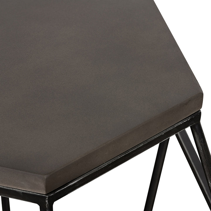 Tartan Modern Concrete  and  Metal End Table