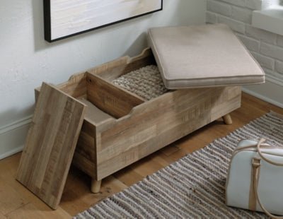 Gerdanet Storage Bench - Beige Storage Bench modern furniture Contempo Furniture