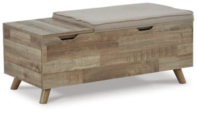 Gerdanet Storage Bench - Beige | Ashley Furniture