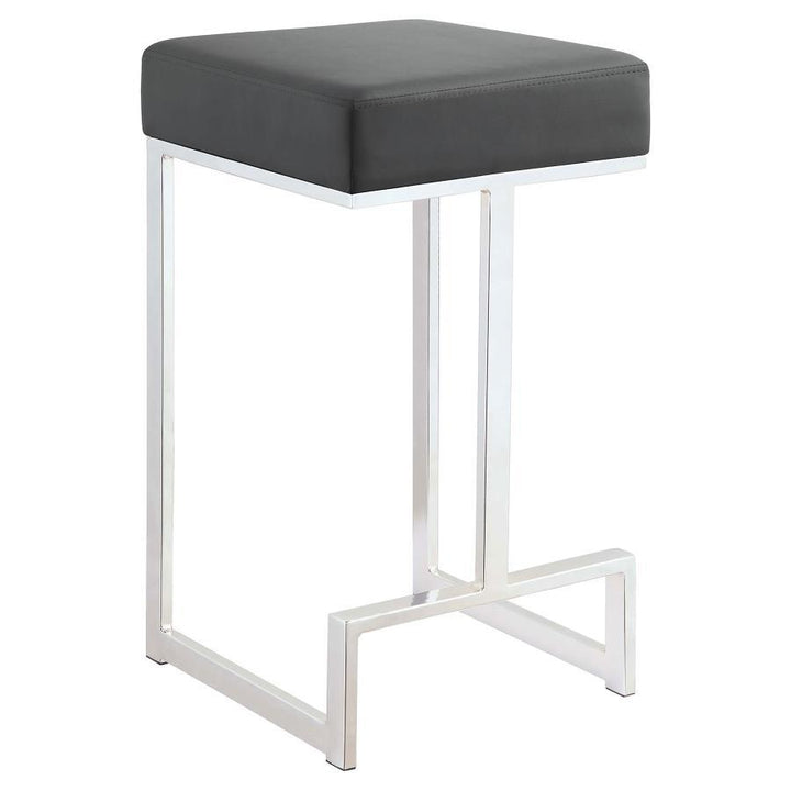 Gervase - Square Counter Height Stool - Gray And Chrome Counter Height (24" - 27") modern furniture Contempo Furniture