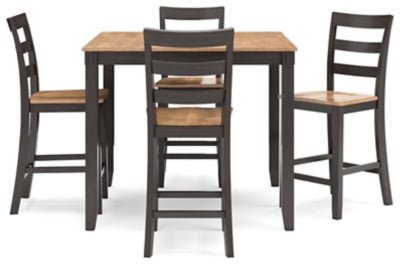 Gesthaven Counter Height Dining Table and 4 Barstools (Set of 5) - Dark Brown 5 Piece Dining Room Set modern furniture Contempo Furniture