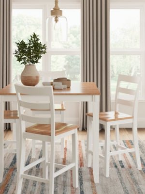 Gesthaven Counter Height Dining Table and 4 Barstools (Set of 5) - White 5 Piece Dining Room Set modern furniture Contempo Furniture