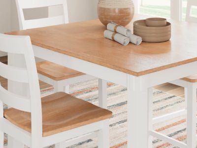 Gesthaven Counter Height Dining Table and 4 Barstools (Set of 5) - White 5 Piece Dining Room Set modern furniture Contempo Furniture