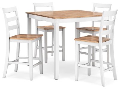 Gesthaven Counter Height Dining Table and 4 Barstools (Set of 5) - White 5 Piece Dining Room Set modern furniture Contempo Furniture