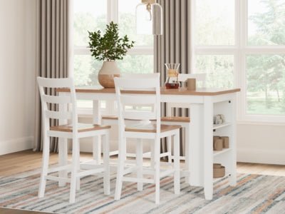 Gesthaven Counter Height Dining Table - White Counter Table modern furniture Contempo Furniture