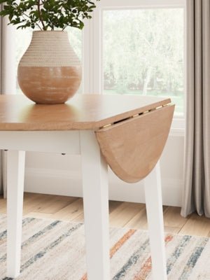 Gesthaven Dining Drop Leaf Table - White Dining Table modern furniture Contempo Furniture