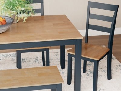 Gesthaven Dining Table with 4 Chairs and Bench (Set of 6) - Blue 6 Piece Dining Room Set modern furniture Contempo Furniture