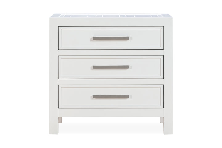 Modus Furniture Mgra81 Retreat Three Drawer Usb Charging Nightstand In Snowfall