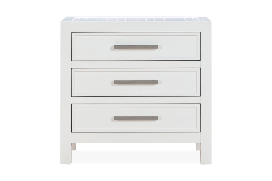 Modus Furniture Mgra81 Retreat Three Drawer Usb Charging Nightstand In Snowfall