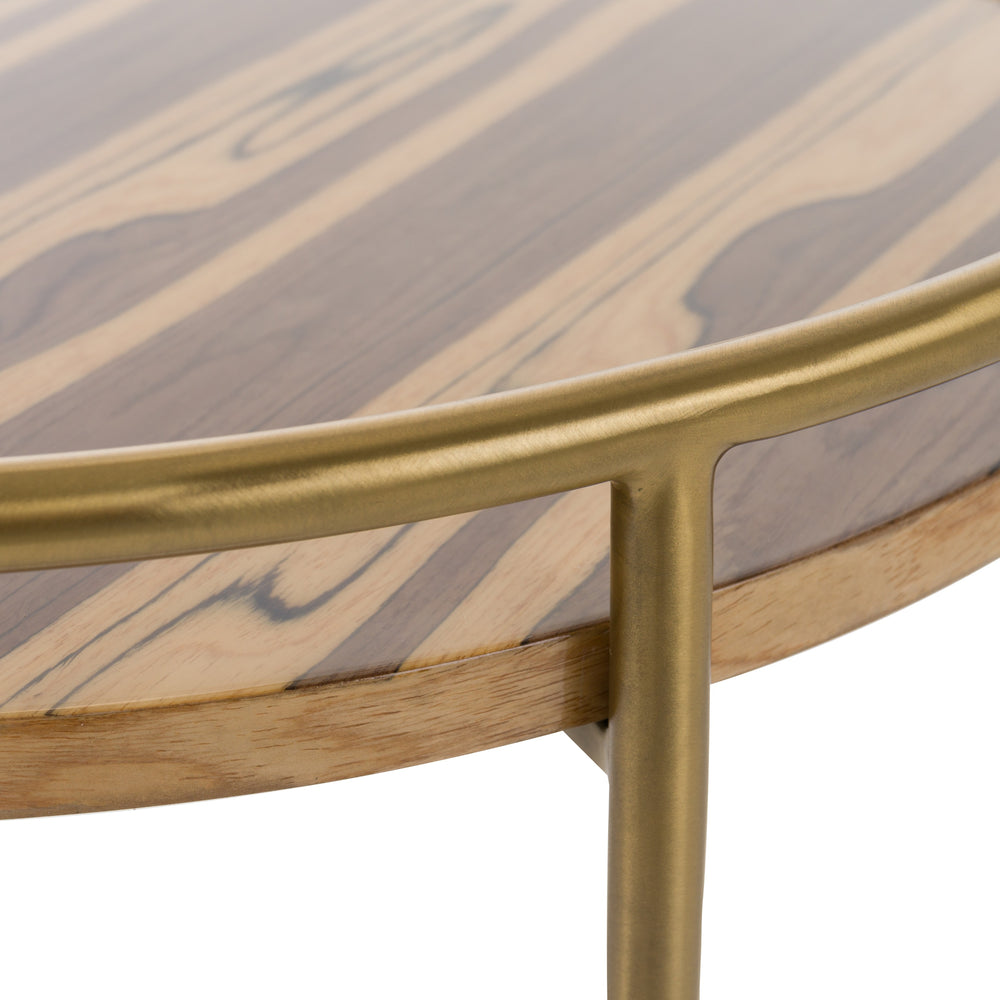 Gilcrest - Glam Brown and Gold Marble End Table - View 2