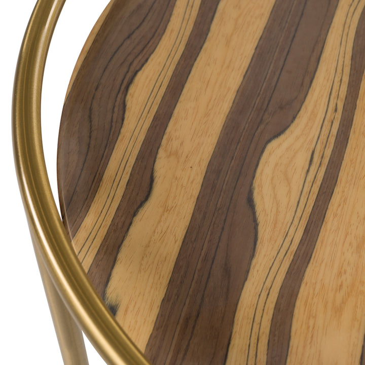 Gilcrest  Glam Brown and Gold Marble End Table