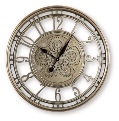 Gilover Wall Clock - Beige Wall Clock modern furniture Contempo Furniture