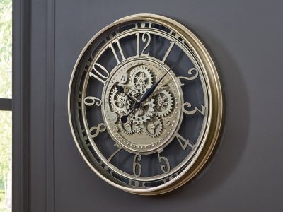 Gilover Wall Clock - Beige Wall Clock modern furniture Contempo Furniture