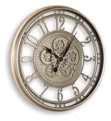 Gilover Wall Clock - Beige Wall Clock modern furniture Contempo Furniture