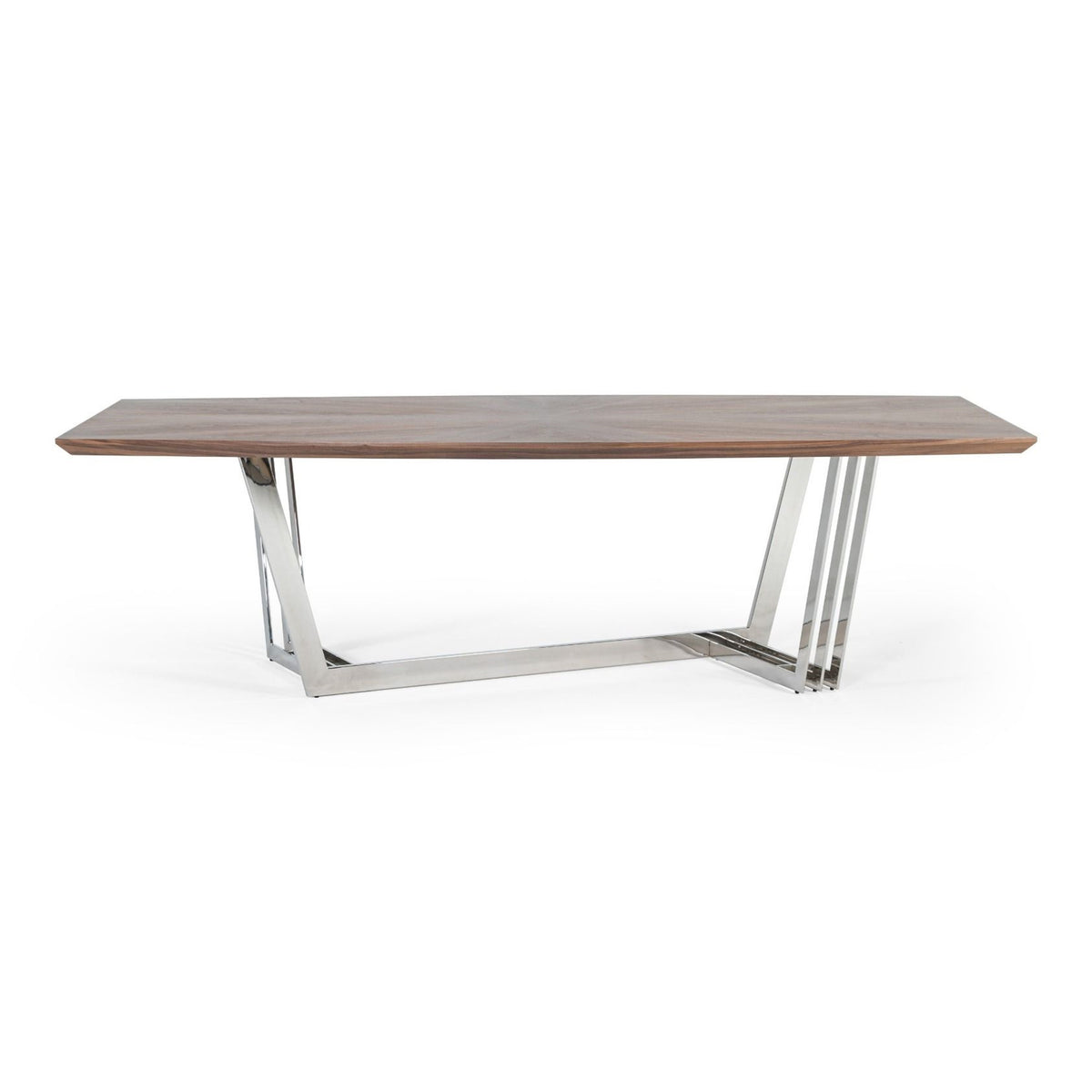 Gilroy - Modern Walnut & Stainless Steel Dining Table