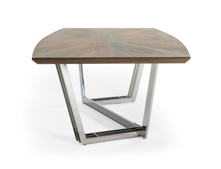 Gilroy - Modern Walnut &amp; Stainless Steel Dining Table