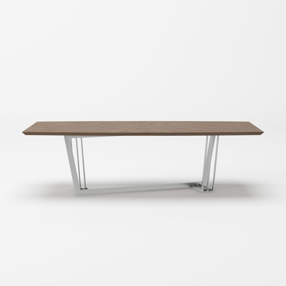 Gilroy - Modern Walnut & Stainless Steel Dining Table