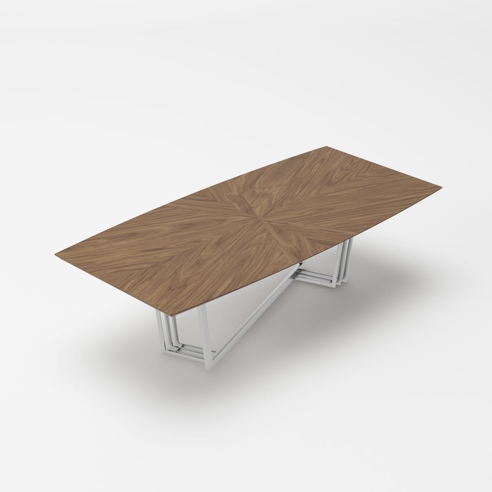 Gilroy - Modern Walnut & Stainless Steel Dining Table