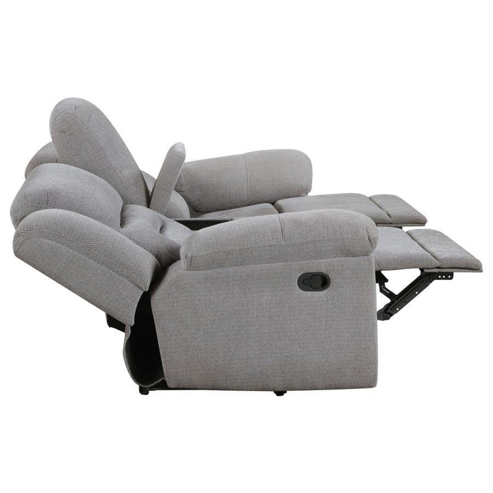 Gilson - 2 Piece Chenille Upholstered Sofa Set - Gray Reclining Sofa &amp; Loveseat modern furniture Contempo Furniture