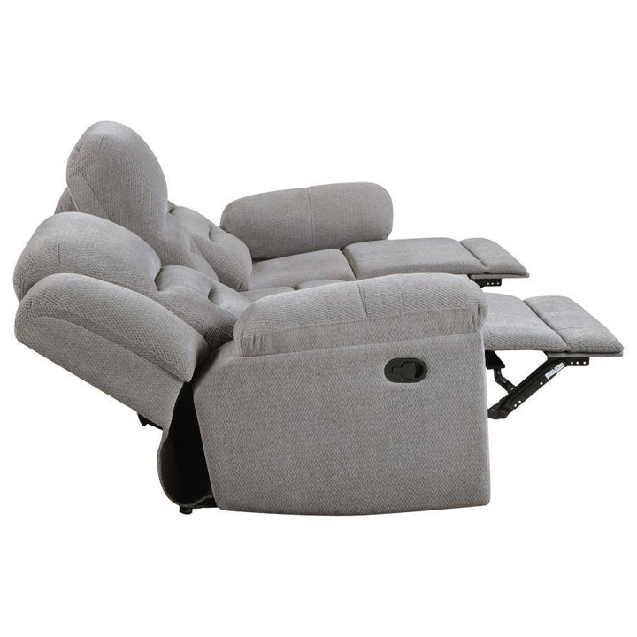 Gilson - 2 Piece Chenille Upholstered Sofa Set - Gray Reclining Sofa &amp; Loveseat modern furniture Contempo Furniture
