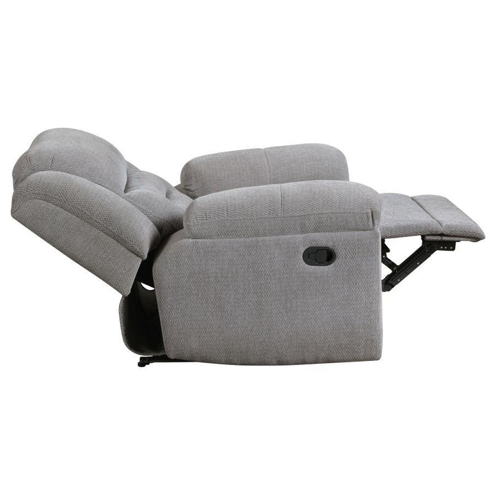 Gilson - Chenille Upholstered Reclining Glider Recliner - Gray Glider Chair modern furniture Contempo Furniture