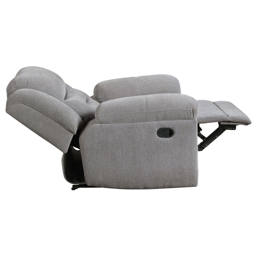 Gilson - Chenille Upholstered Reclining Glider Recliner - Gray Glider Chair modern furniture Contempo Furniture