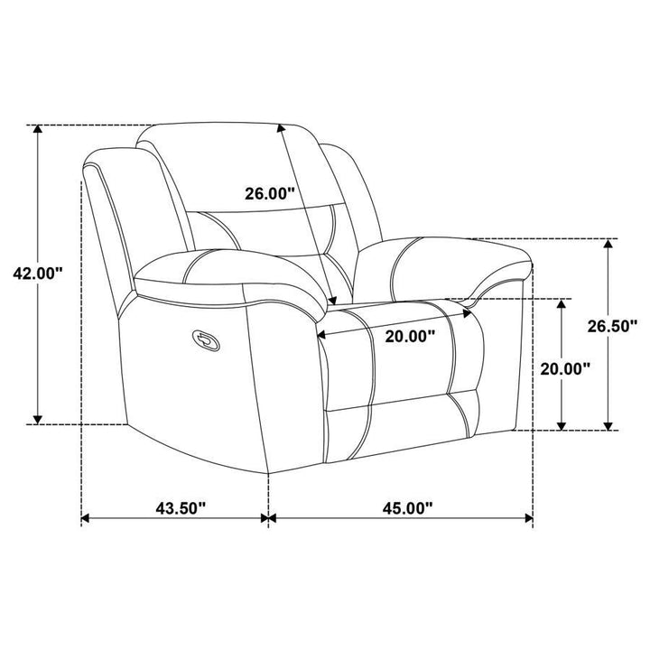 Gilson - Chenille Upholstered Reclining Glider Recliner - Gray Glider Chair modern furniture Contempo Furniture