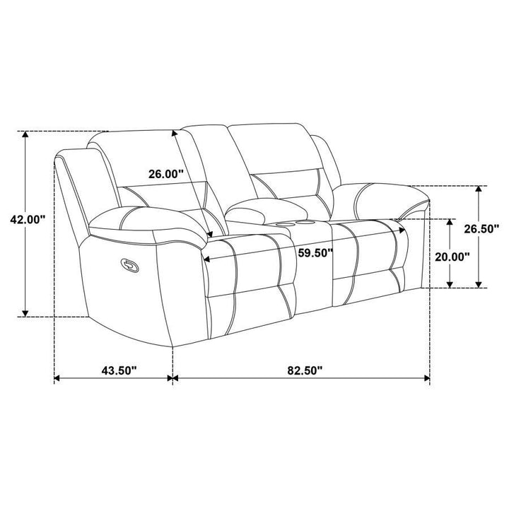 Gilson - Chenille Upholstered Reclining Loveseat - Gray Reclining Loveseat modern furniture Contempo Furniture