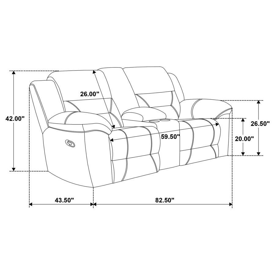 Gilson - Chenille Upholstered Reclining Loveseat - Gray Reclining Loveseat modern furniture Contempo Furniture