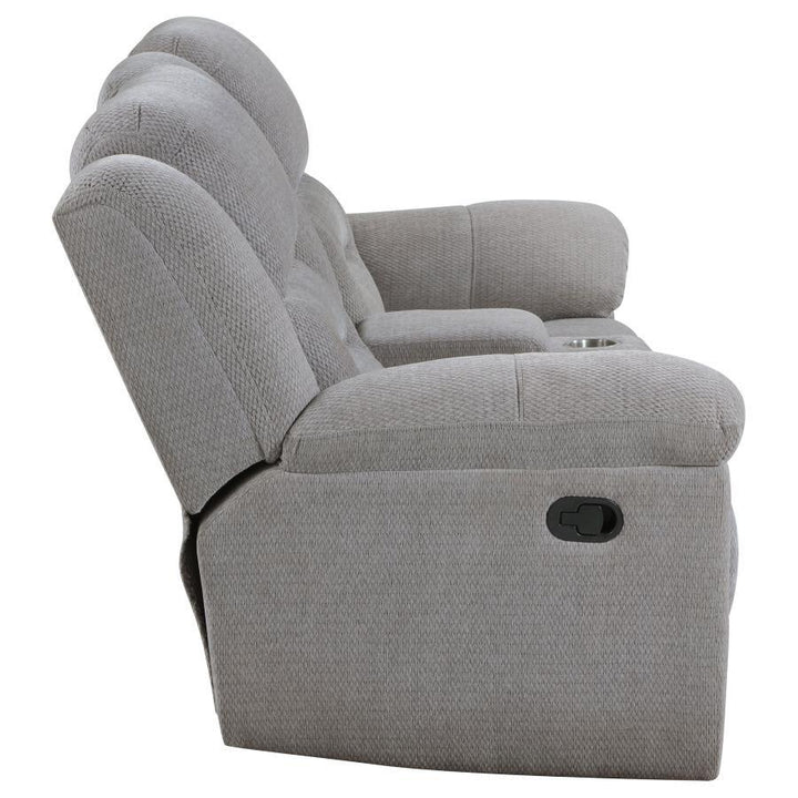 Gilson - Chenille Upholstered Reclining Loveseat - Gray Reclining Loveseat modern furniture Contempo Furniture