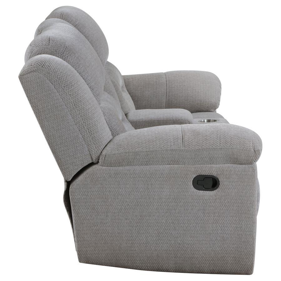 Gilson - Chenille Upholstered Reclining Loveseat - Gray Reclining Loveseat modern furniture Contempo Furniture