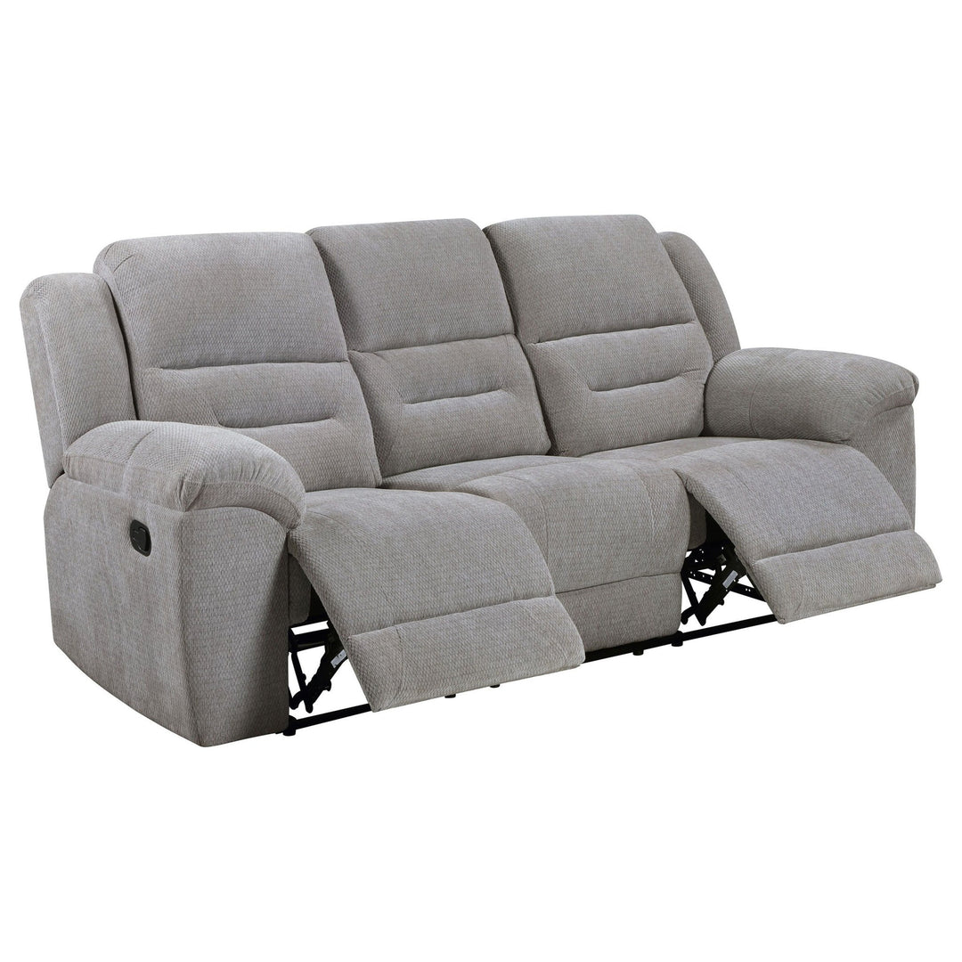 Gilson - Chenille Upholstered Reclining Sofa - Gray Reclining Sofa modern furniture Contempo Furniture