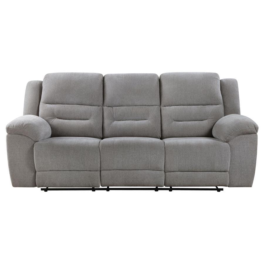 Gilson - Chenille Upholstered Reclining Sofa - Gray Reclining Sofa modern furniture Contempo Furniture