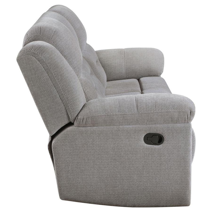 Gilson - Chenille Upholstered Reclining Sofa - Gray Reclining Sofa modern furniture Contempo Furniture