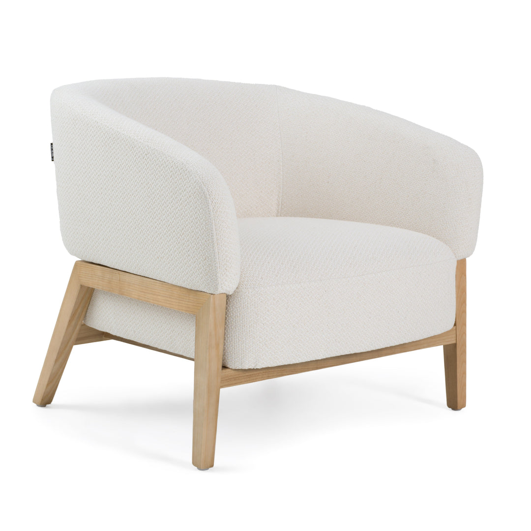 Giselle  Mid-Century Modern OffWhite Fabric Accent Chair
