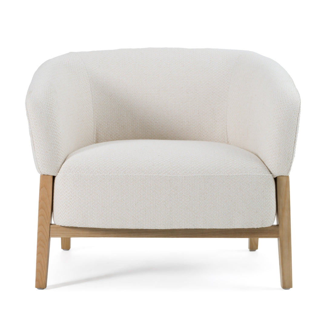 Giselle  Mid-Century Modern OffWhite Fabric Accent Chair