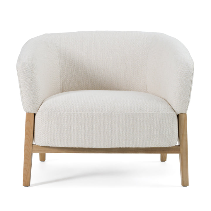 Giselle  Mid-Century Modern OffWhite Fabric Accent Chair