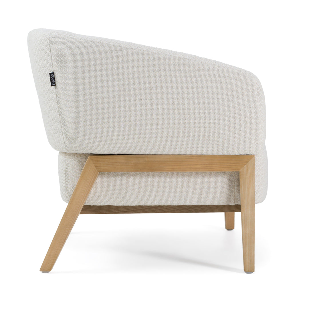 Giselle  Mid-Century Modern OffWhite Fabric Accent Chair
