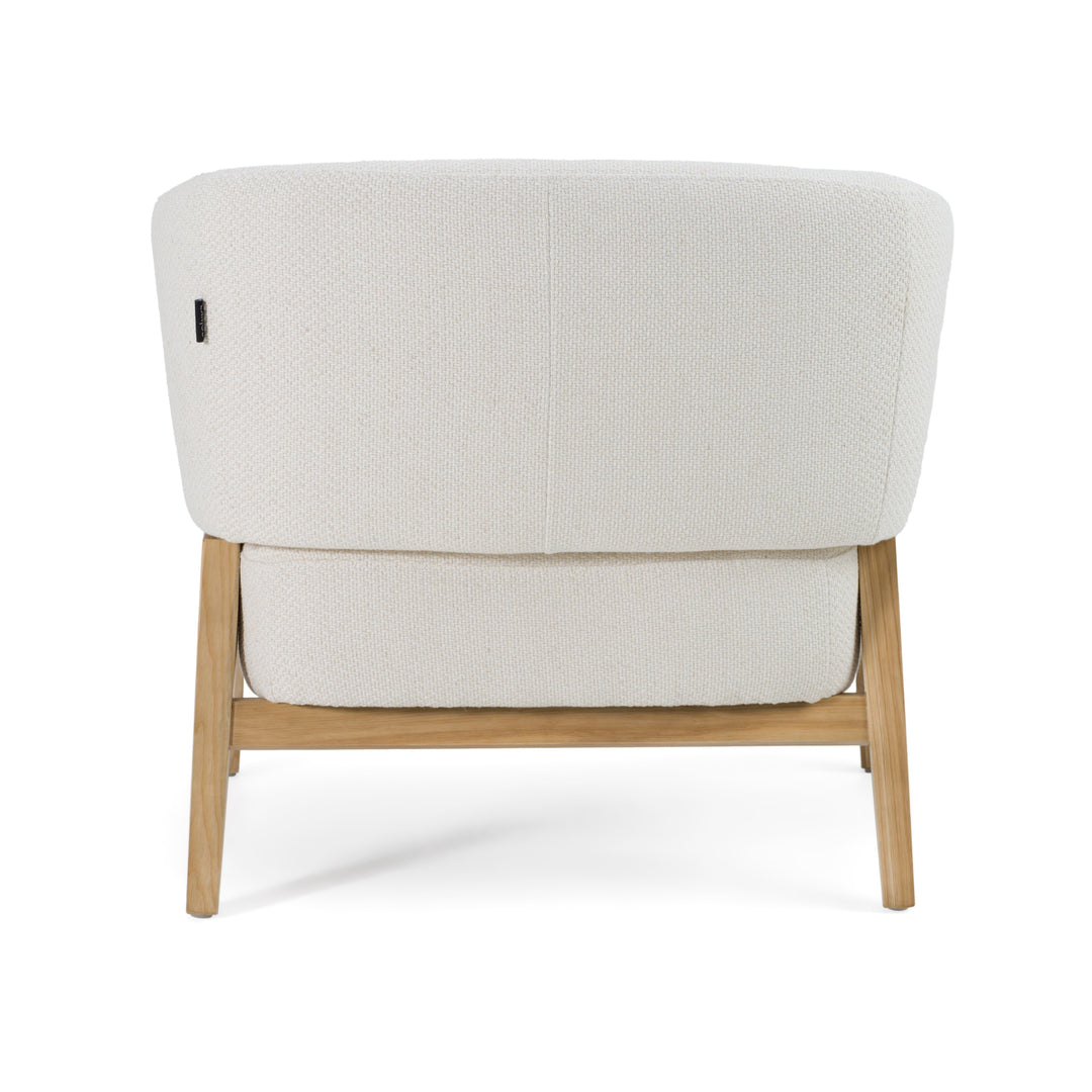 Giselle - Mid-Century Modern Off-White Fabric Accent Chair