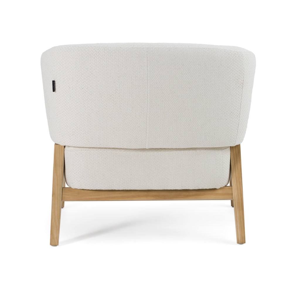 Giselle - Mid-Century Modern Off-White Fabric Accent Chair - View 4